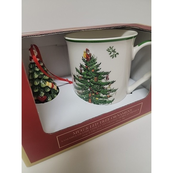 NEW SPODE Mug and LED Tree Christmas Ornament - Picture 2 of 5